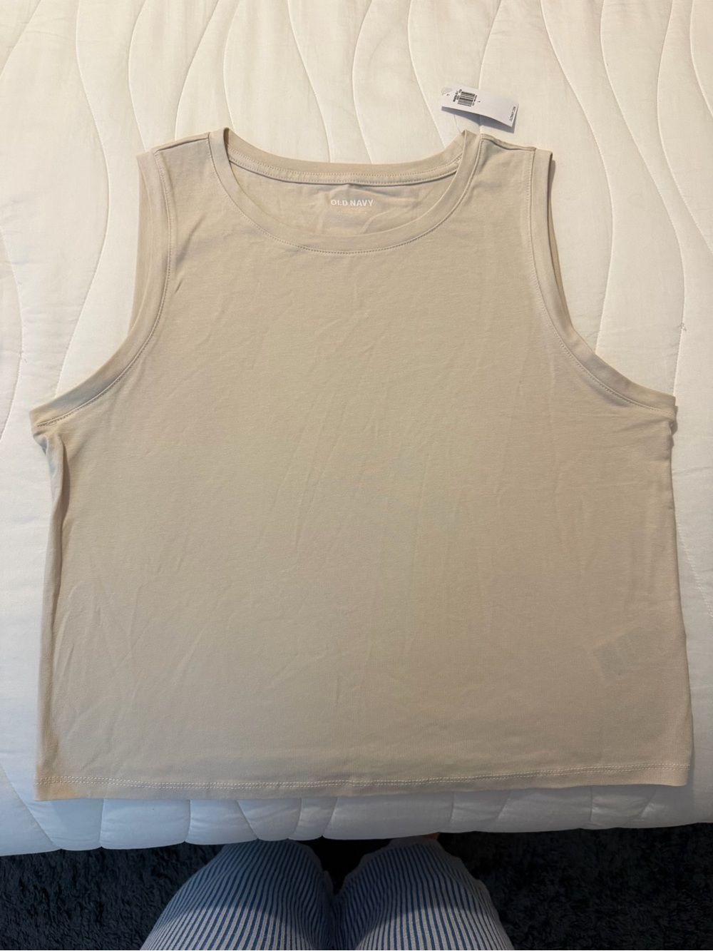 Old Navy Cream Women's Tank Top - Sleeveless Scoop Neck